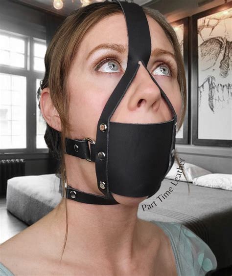 panel gag harness leather silicone ball mature etsy