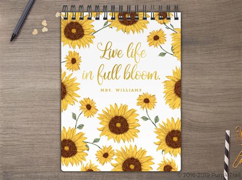 Sunflower Bloom Notebook Personalized Notebooks