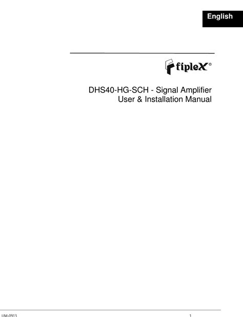 Fiplex Communications Dhs Hg Sch Single Channel Amplifier User Manual