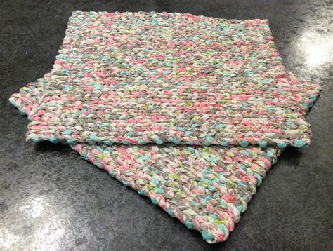 Ready To Ship Pastel Twined Rag Placemat Set Handwoven 15x13 Placemats