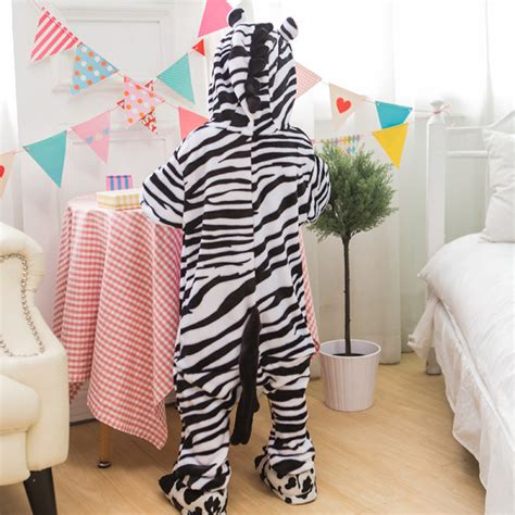 Kids Zebra Onesie Kigurumi Pajamas Kids Animal Costumes For Unisex Children