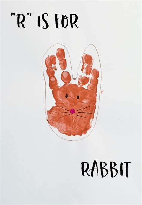 Letter “r” Rabbit Handprint Art For Preschoolers Letter A Crafts