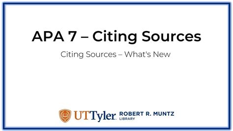 Apa 7 Citing Sources Youtube