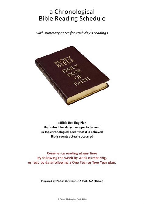Pdf A Chronological Bible Reading Schedule Rocky Veach€¦ · Bible