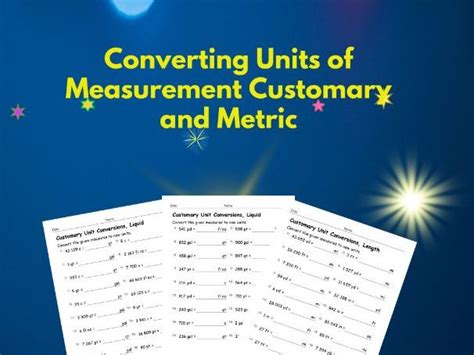 Measurement Conversions Activity Customary And Metric Measurements