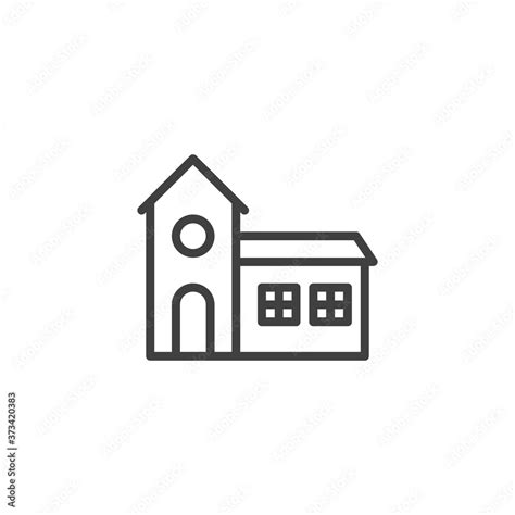 Ghost House Line Icon Linear Style Sign For Mobile Concept And Web