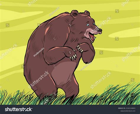 Brown Bear Cartoon Character Funny Predator Stock Vector Royalty Free 2142118003 Shutterstock