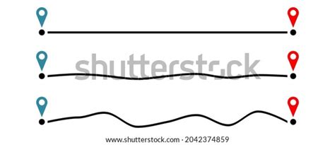 Location Mark Route Pathway Straight Road Stock Vector Royalty Free