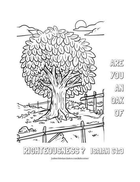 Oak Of Righteousness Coloring Page Judeo Christian Clarion