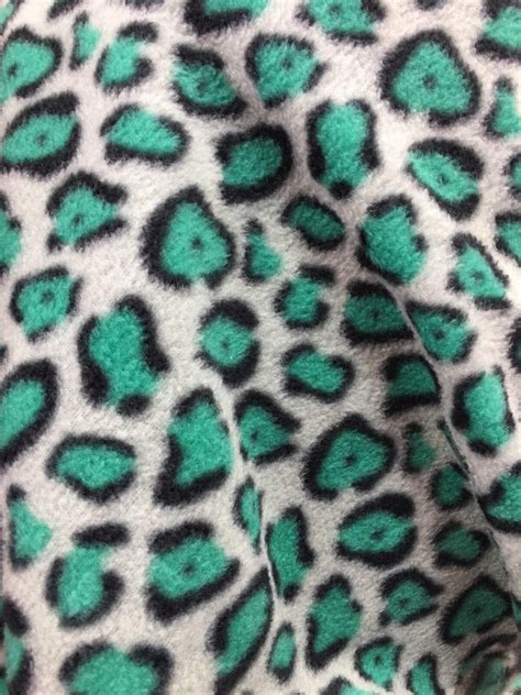 Fleece Cheetah Turquoise Leopard Fabric By The Yard Etsy