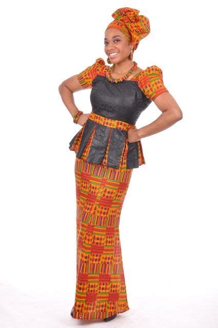 Kente Print Top And Skirt With Brocade Design Dp3227bp2 African