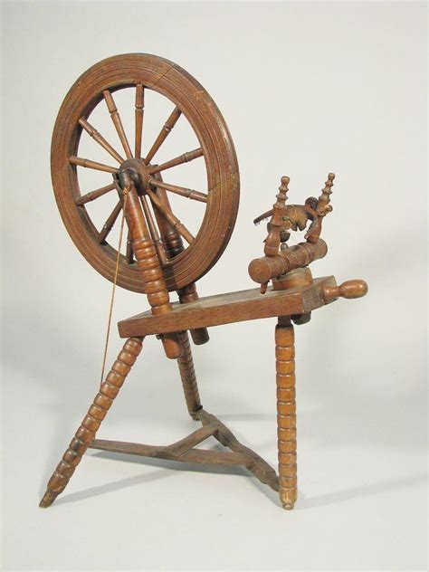 a 19th century american oak flax spinning wheel