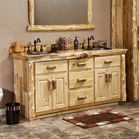 The Real Log Cabin Vanity Made From Solid Wood With Dovetail Drawers
