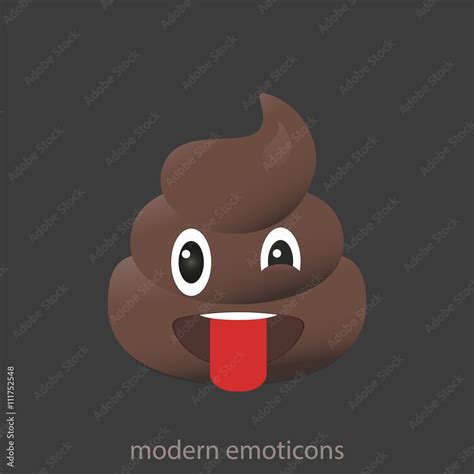 Winking Poo Icon Shit Emoticons Poop Emoji Face Isolated Stock