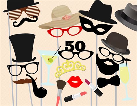 50th Birthday Photobooth Party Props Magical Printable