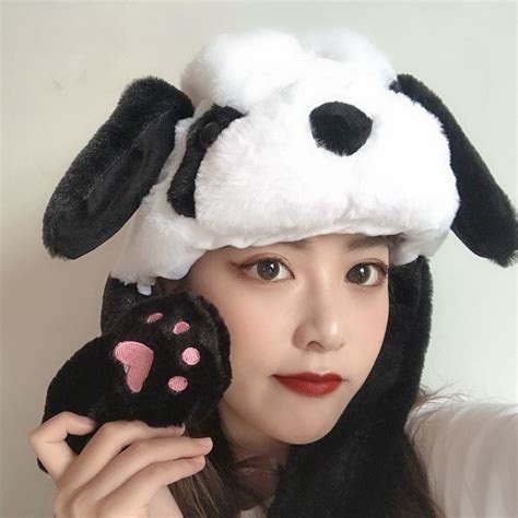 Jumping Panda Ear Hat Panda Hat With Paws Funny Fluffy Panda Hat