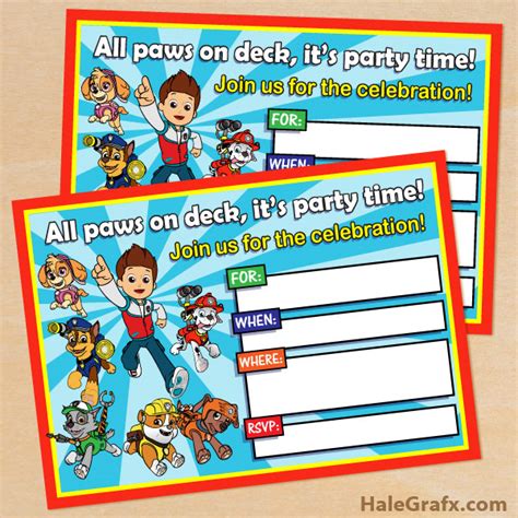 Free Printable Paw Patrol Birthday Invitation