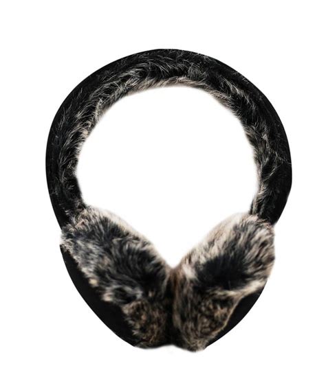 Girls And Adults Faux Fur Trimmed Adjustable Ear Muffs Black