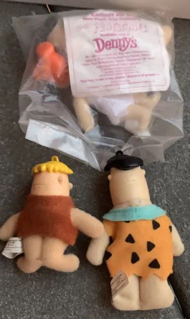 4 1989 Dennys The Flintstones Mini Plush Wilma Barney 2 Fred Fast