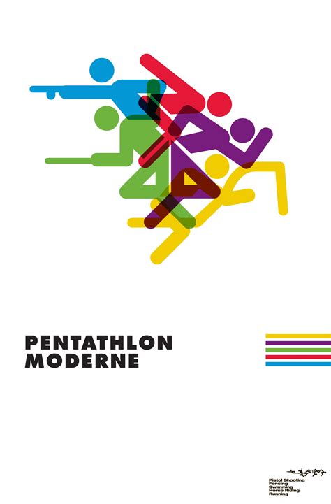 Modern Pentathlon Logo Jeux Olympiques Course à Pied Événement Sportif