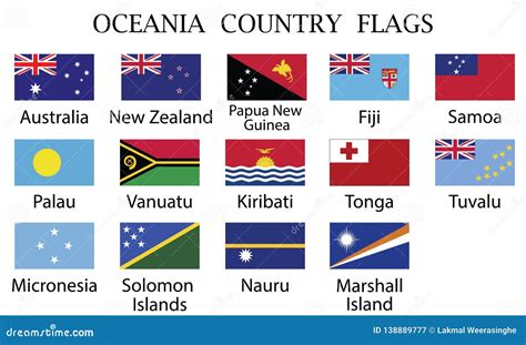 Oceania Countries Flags Vector Stock Vector Illustration Of Nation