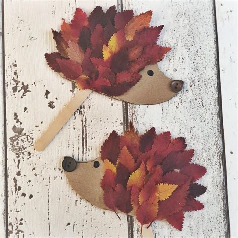 Hedgehog Craft For Kids Leaf Crafts Fall Arts And Crafts Autumn Art