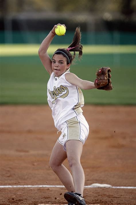 Softball Pitcher Pitching Throwing Female Game Competition