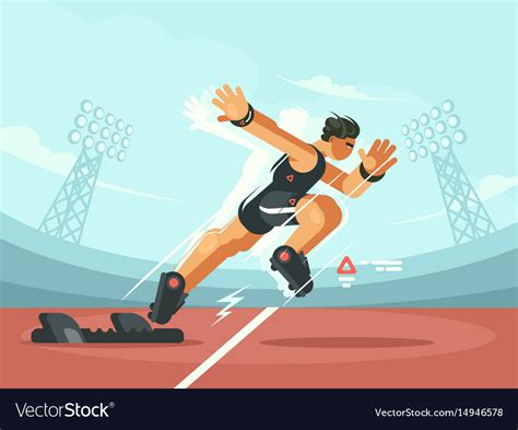 Athlete Sprint Start Royalty Free Vector Image