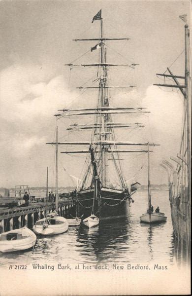 Whaling Ship At Dock New Bedford Ma Postcard