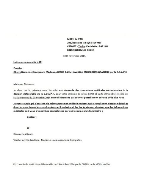 Modele Lettre De Contestation Decision Mdph