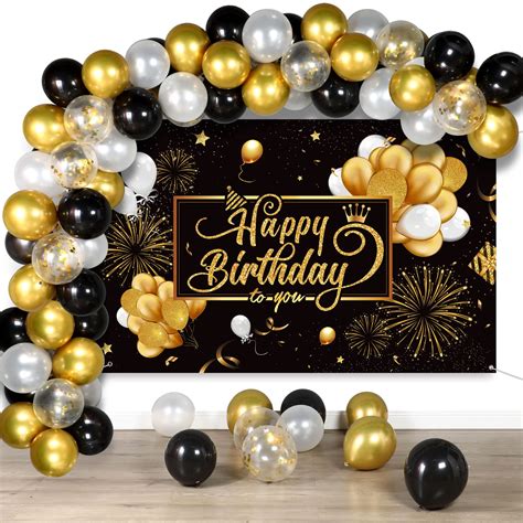Buy Black And Gold Birthday Party Decorations 50 Pieces Gold Black