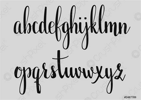 Handwritten Brush Style Calligraphy Cursive Font Stock Vector Crushpixel