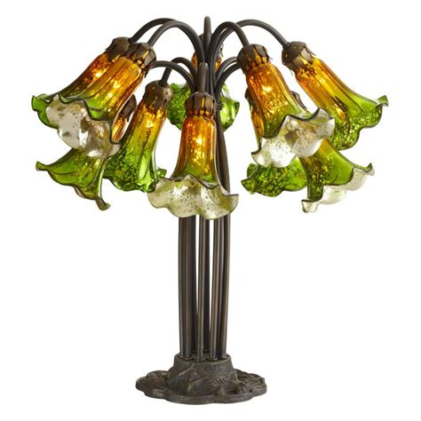 River Of Goods Handpainted Glass 10 Lily Downlight Table Lamp Walmart