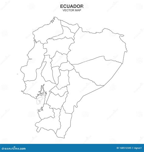 Mapa Político De Ecuador Aislado De Fondo Blanco Ilustración Del Vector