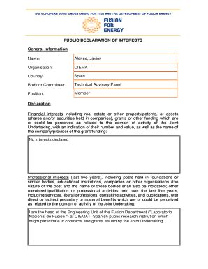 Fillable Online Public Declaration Of Interests Fax Email Print Pdffiller