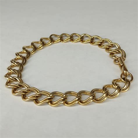 Vintage ~ Lg Balfour Co 12k Gold Filled Double Link Charm Bracelet