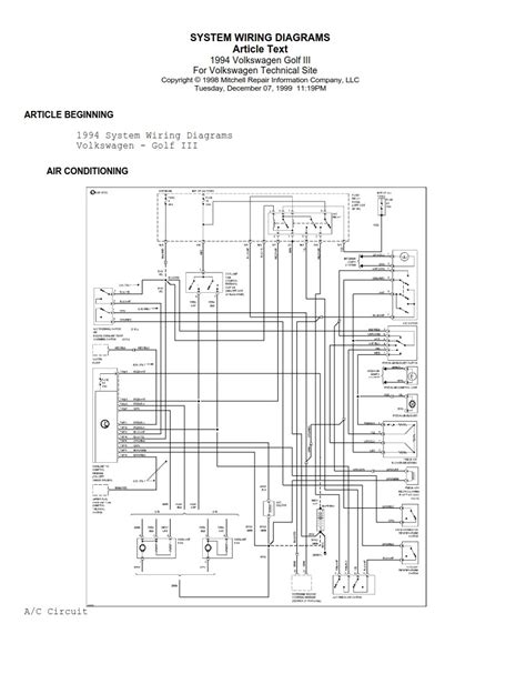 Vw Golf 1994 Wiring Diagram Wiring Diagram