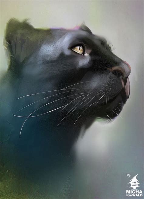 Bagheera By Micha Vom Wald Panther Digital Painting Art Animalart