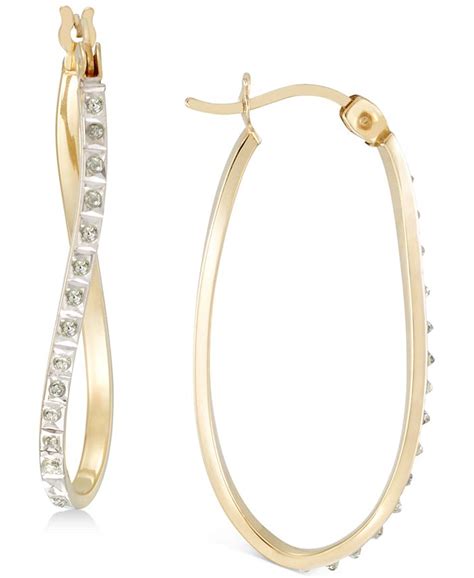Giani Bernini Diamond Accent Twist Hoop Earrings In 18k Gold Plated