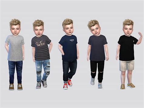 Semi Rolled Basic Tees Toddler By Mclaynesims At Tsr Sims 4 Updates