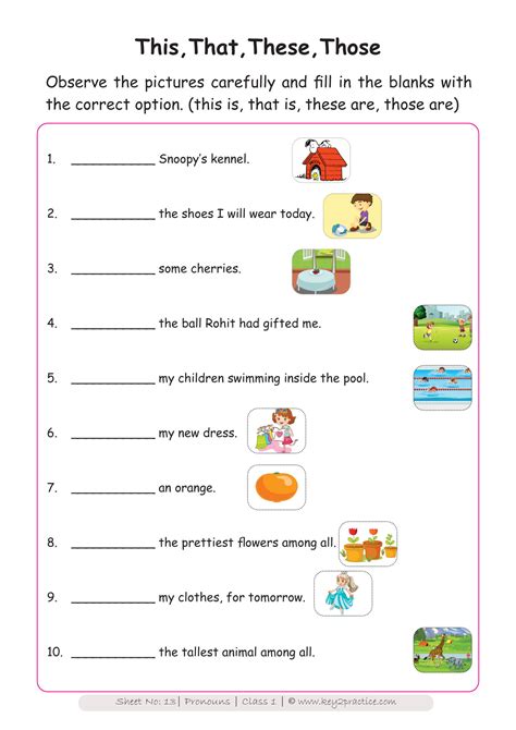 Grammar Worksheets For Primary 1