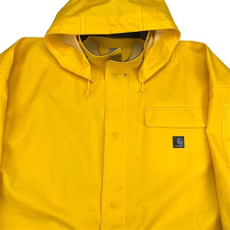 Carhartt Surrey Rain Coat Jacket Mens Size Xl Heavy Duty Pvc Waterproof