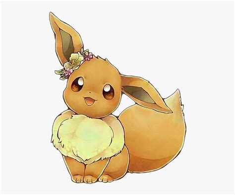 Eevee has an unstable genetic makeup that suddenly mutates due to the environment in which it lives. Pokemon Kawaii - Cute Eevee With Flower , Free Transparent ...