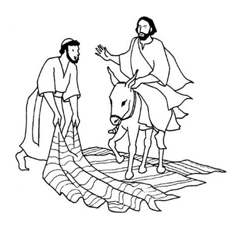 A Man Laid Down His Cloak For Jesus In Palm Sunday Coloring Page