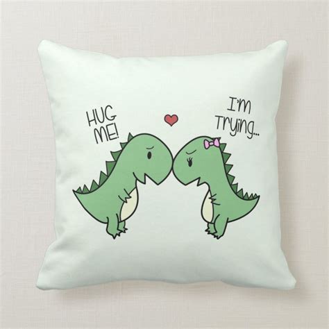 Dino Love Pillow Throw Pillow