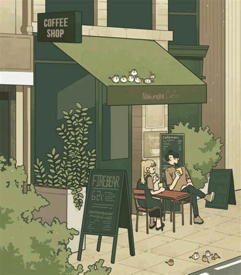 Coffee Shop Drawing Aesthetic Evalyn Boston