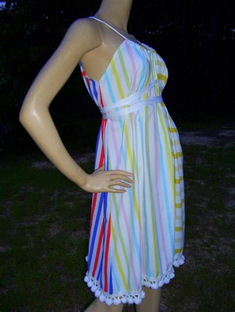 Carnival Stripe Dress Ooak Upcycled Geek Convertible Patchwork