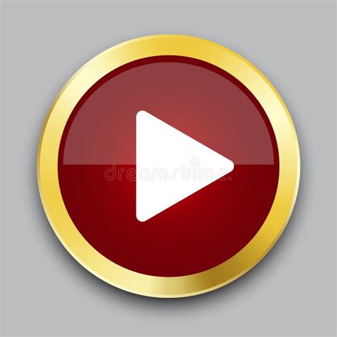 Red Play Button In 3d Style Red Play Button In A Gold Frame Stock