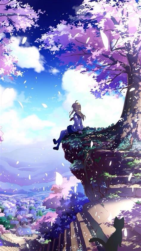 Anime Girl Beautiful Tree Summer Sunshine Wallpaper 1440x2555