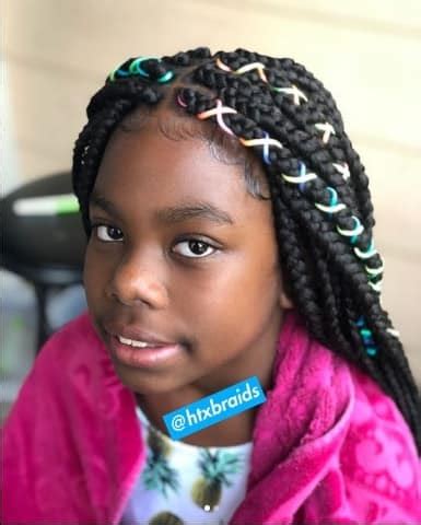 The hairstyle involves braiding using thin hair and gradually increasing the size of the hair as you approach tribal braids are in style. 31 Box Braids For Kids 2020, Perfect Styles With Detailed ...